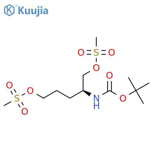 (S)-2-((tert-Butoxycarbonyl)amino)pentane-1,5-diyl Dimethanesulfonate structure