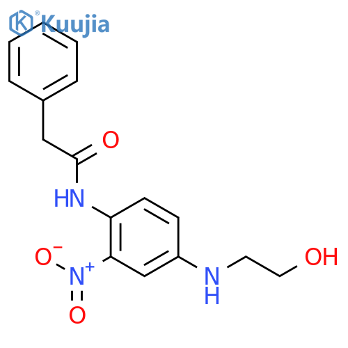 BENZENEACETAMIDE, N-[4-[(2-HYDROXYETHYL)AMINO]-2-NITROPHENYL]- structure