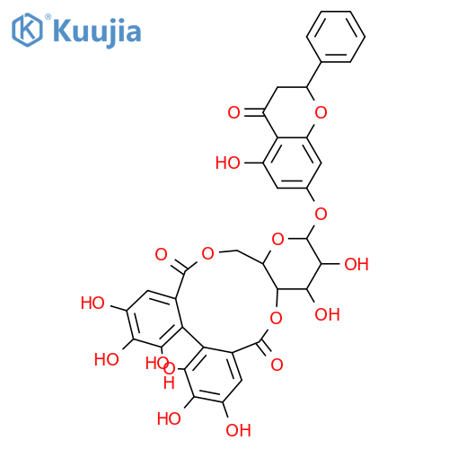 5,7-Dihydroxyflavanone; (S)-form, 7-O-[4,6-[(ξ)-4,4',5,5',6,6'-O-Hexahydroxydiphenoyl]-β-D-glucopyranoside] structure
