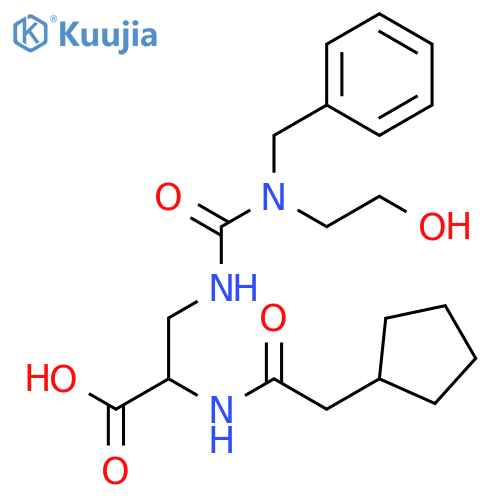 L-Alanine,N-(cyclopentylacetyl)-3-[[[(2-hydroxyethyl)(phenylmethyl)amino]carbonyl]amino]- structure
