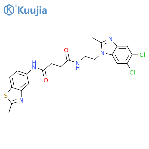 Butanediamide,N-[2-(5,6-dichloro-2-methyl-1H-benzimidazol-1-yl)ethyl]-N'-(2-methyl-5-benzothiazolyl)- structure