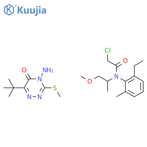 2-chloro-N-(2-ethyl-6-methylphenyl)-N-(2-methoxy-1-methylethyl)acetamide - 4-amino-6-tert-butyl-3-(methylsulfanyl)-1,2,4-triazin-5(4H)-one (1:1) structure