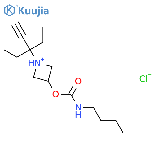 3-[(butylcarbamoyl)oxy]-1-(3-ethylpent-1-yn-3-yl)azetidinium chloride structure