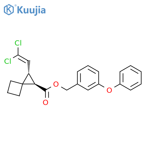 Spiro[2.3]hexane-1-carboxylic acid, 2-(2,2-dichloroethenyl)-, (3-phenoxyphenyl)methyl ester, (1R,2S)-rel- structure