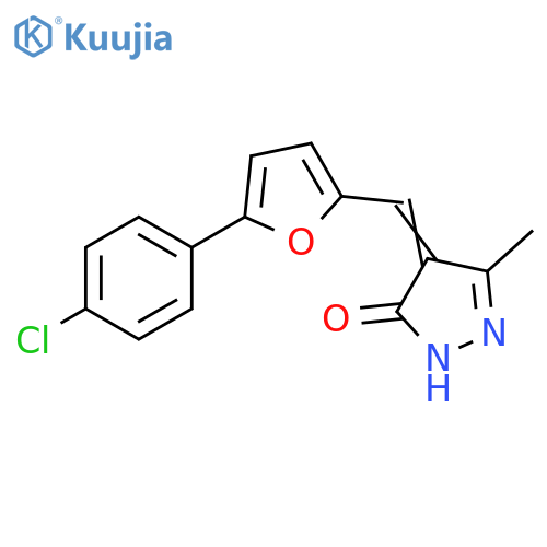 (4E)-4-{[5-(4-chlorophenyl)furan-2-yl]methylidene}-3-methyl-4,5-dihydro-1H-pyrazol-5-one structure