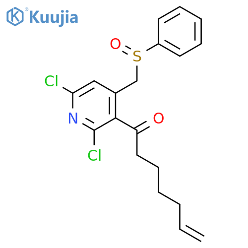 6-Hepten-1-one, 1-[2,6-dichloro-4-[(phenylsulfinyl)methyl]-3-pyridinyl]- structure