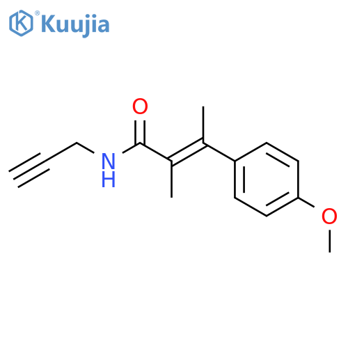 2-Butenamide, 3-(4-methoxyphenyl)-2-methyl-N-2-propynyl-, (E)- structure