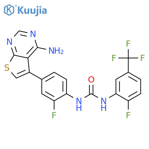 Urea,N-[4-(4-aminothieno[2,3-d]pyrimidin-5-yl)-2-fluorophenyl]-N'-[2-fluoro-5-(trifluoromethyl)phenyl]- structure