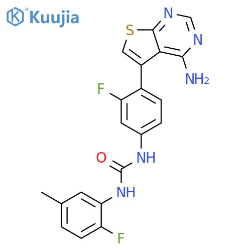 Urea,N-[4-(4-aminothieno[2,3-d]pyrimidin-5-yl)-3-fluorophenyl]-N'-(2-fluoro-5-methylphenyl)- structure