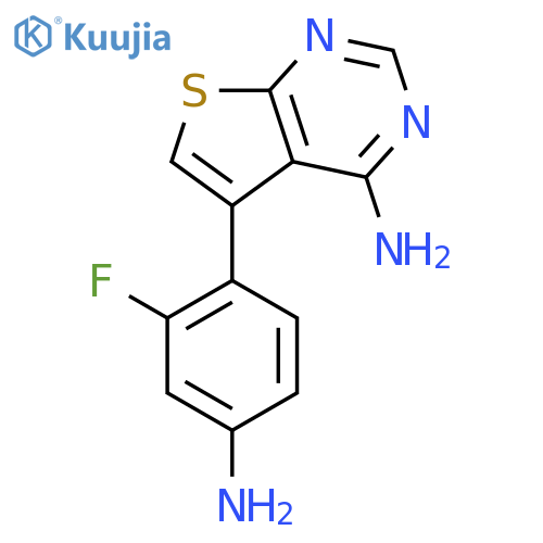 Thieno[2,3-d]pyrimidin-4-amine, 5-(4-amino-2-fluorophenyl)- structure