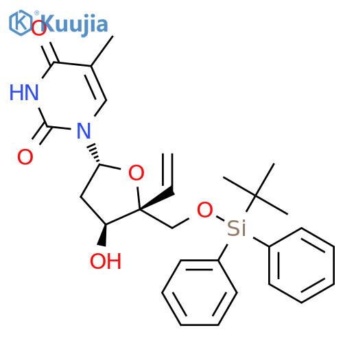 Thymidine, 5'-O-[(1,1-dimethylethyl)diphenylsilyl]-4'-C-ethenyl- structure