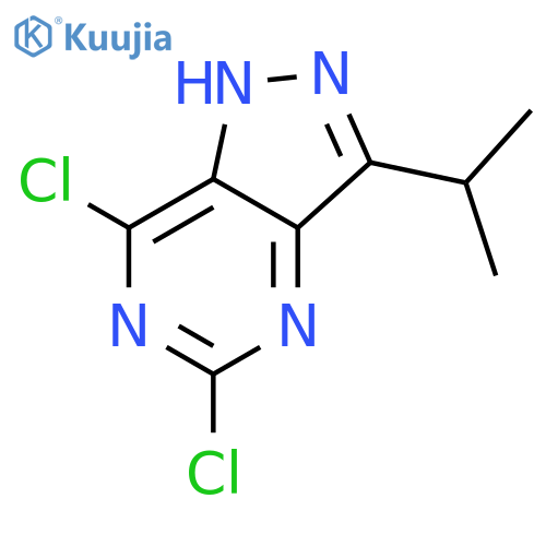 1H-Pyrazolo[4,3-d]pyrimidine, 5,7-dichloro-3-(1-methylethyl)- structure
