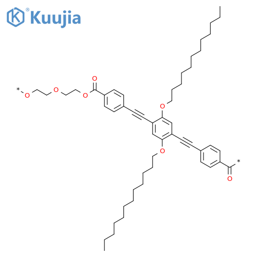 POLY[OXY-1,2-ETHANEDIYLOXY-1,2-ETHANEDIYLOXYCARBONYL-1,4-PHENYLENE-1,2-ETHYNEDIYL[2,5-BIS(DODECYLOXY)-1,4-PHENYLENE]-1,2-ETHYNEDIYL-1,4-PHENYLENECARBONYL] structure