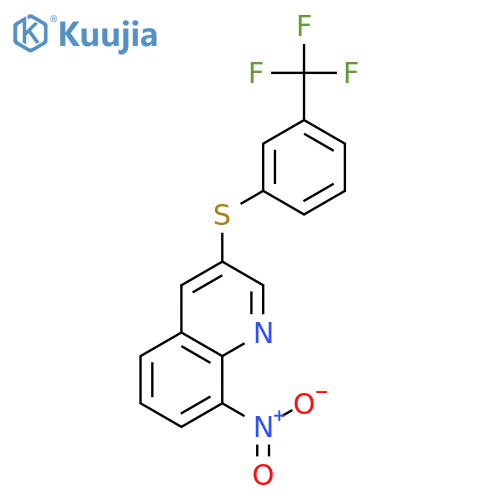 QUINOLINE, 8-NITRO-3-[[3-(TRIFLUOROMETHYL)PHENYL]THIO]- structure