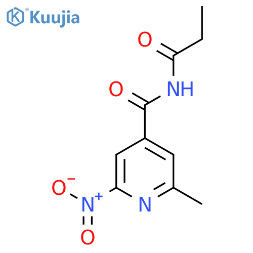 4-Pyridinecarboxamide, 2-methyl-6-nitro-N-(1-oxopropyl)- structure