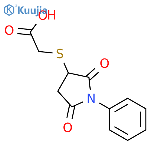 2-(2,5-Dioxo-1-phenylpyrrolidin-3-yl)sulfanylacetic Acid structure