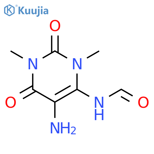 N-(5-amino-1,3-dimethyl-2,6-dioxo-1,2,3,6-tetrahydropyrimidin-4-yl)formamide structure