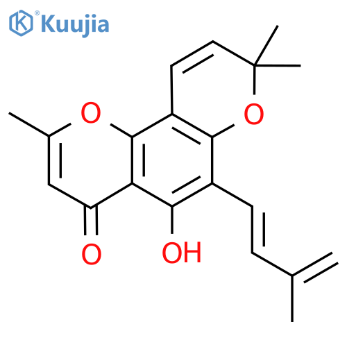 5-Hydroxy-2,8,8-trimethyl-6-[(1E)-3-methylbuta-1,3-dienyl]pyrano[2,3-h]chromen-4-one structure