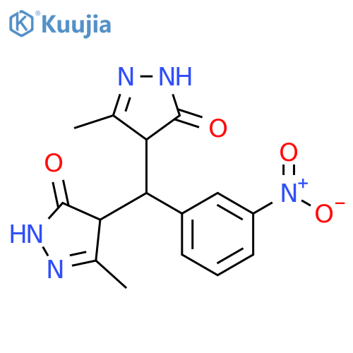 3H-Pyrazol-3-one,4,4'-[(3-nitrophenyl)methylene]bis[2,4-dihydro-5-methyl- structure