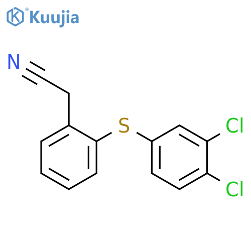Benzeneacetonitrile, 2-[(3,4-dichlorophenyl)thio]- structure