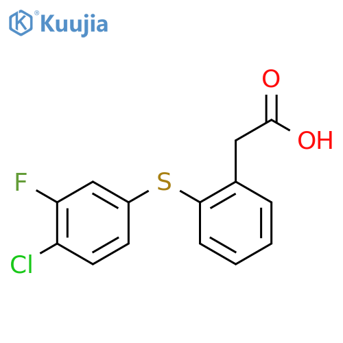 Benzeneacetic acid, 2-[(4-chloro-3-fluorophenyl)thio]- structure