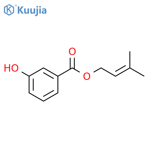 Benzoic acid, 3-hydroxy-, 3-methyl-2-butenyl ester structure