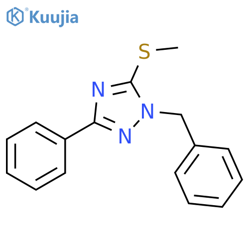 1H-1,2,4-Triazole, 5-(methylthio)-3-phenyl-1-(phenylmethyl)- structure