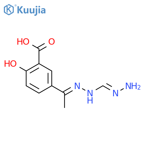 Benzoic acid, 5-[1-[(aminoiminomethyl)hydrazono]ethyl]-2-hydroxy- structure