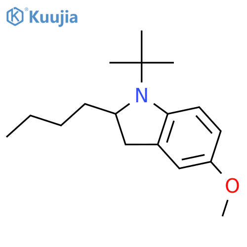 1H-Indole, 2-butyl-1-(1,1-dimethylethyl)-2,3-dihydro-5-methoxy- structure