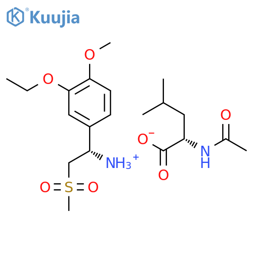 (S)-1-(3-Ethoxy-4-methoxyphenyl)-2-(methylsulfonyl)ethylamine N-acetyl-L-leucine salt structure