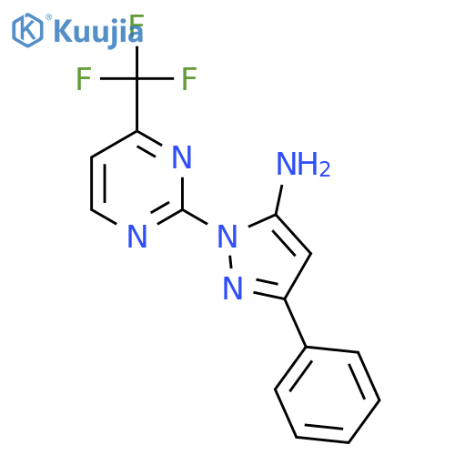 3-Phenyl-1-[4-(trifluoromethyl)pyrimidin-2-yl]-1H-pyrazol-5-amine structure