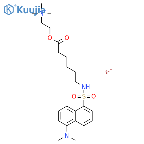 Ethanaminium,2-[[6-[[[5-(dimethylamino)-1-naphthalenyl]sulfonyl]amino]-1-oxohexyl]oxy]-N,N,N-trimethyl-,bromide (1:1) structure