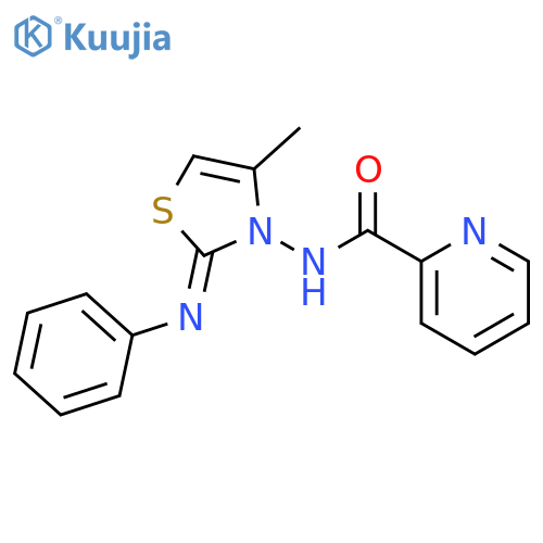 2-PYRIDINECARBOXAMIDE, N-[4-METHYL-2-(PHENYLIMINO)-3(2H)-THIAZOLYL]- structure