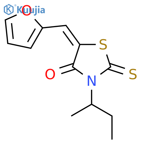 (5E)-3-(butan-2-yl)-5-(furan-2-yl)methylidene-2-sulfanylidene-1,3-thiazolidin-4-one structure