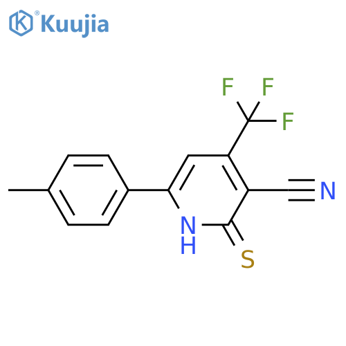 4-(Trifluoromethyl)-1,2-dihydro-2-thioxo-6-p-tolylpyridine-3-carbonitrile structure