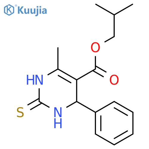 2-methylpropyl 6-methyl-4-phenyl-2-thioxo-1,2,3,4-tetrahydropyrimidine-5-ca rboxylate structure