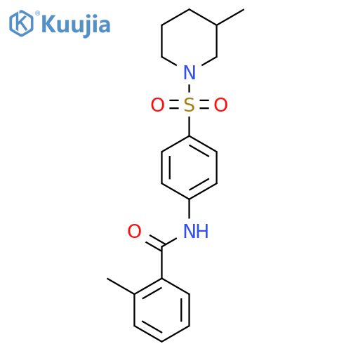 2-methyl-N-{4-(3-methylpiperidin-1-yl)sulfonylphenyl}benzamide structure