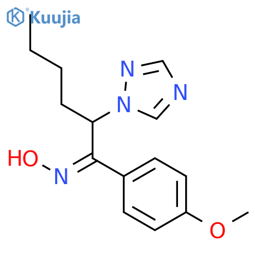 1-Hexanone, 1-(4-methoxyphenyl)-2-(1H-1,2,4-triazol-1-yl)-, oxime structure