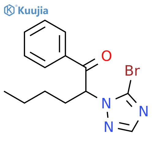 1-Hexanone, 2-(5-bromo-1H-1,2,4-triazol-1-yl)-1-phenyl- structure