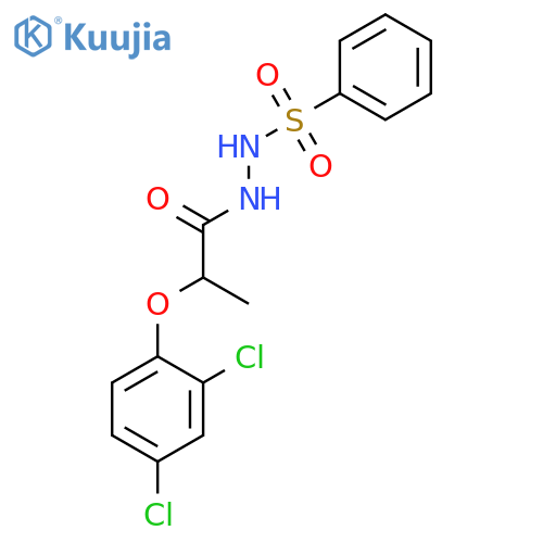 Propanoic acid, 2-(2,4-dichlorophenoxy)-, 2-(phenylsulfonyl)hydrazide structure