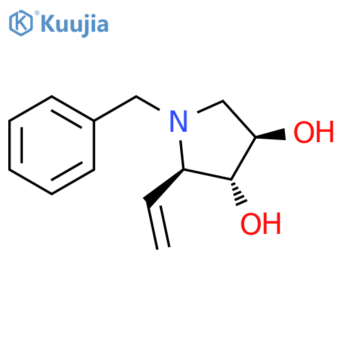 3,4-Pyrrolidinediol, 2-ethenyl-1-(phenylmethyl)-, (2R,3R,4R)- (9CI) structure