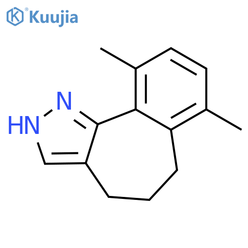 Benzo[6,7]cyclohepta[1,2-c]pyrazole, 1,4,5,6-tetrahydro-7,10-dimethyl- structure