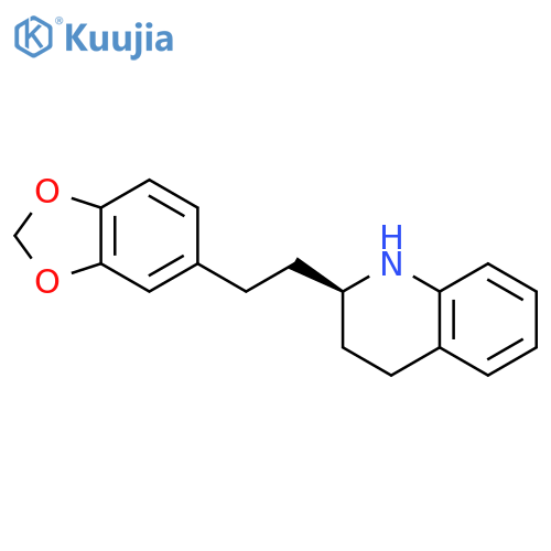 QUINOLINE, 2-[2-(1,3-BENZODIOXOL-5-YL)ETHYL]-1,2,3,4-TETRAHYDRO-, (2R)- structure