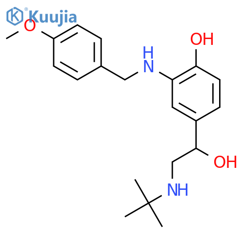 Benzenemethanol, a-[[(1,1-dimethylethyl)amino]methyl]-4-hydroxy-3-[[(4-methoxyphenyl)methyl]amino]-,hydrochloride (1:1) structure