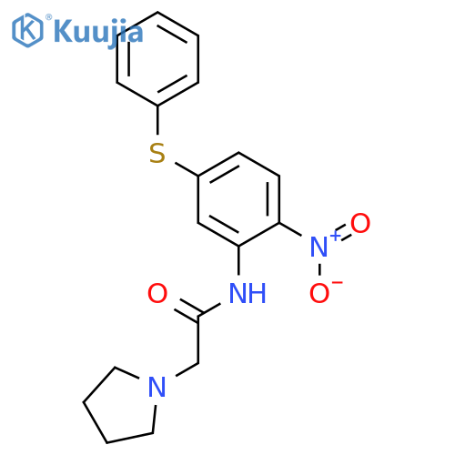 1-PYRROLIDINEACETAMIDE, N-[2-NITRO-5-(PHENYLTHIO)PHENYL]- structure