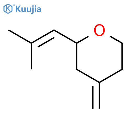 2H-Pyran,tetrahydro-4-methylene-2-(2-methyl-1-propen-1-yl)- structure