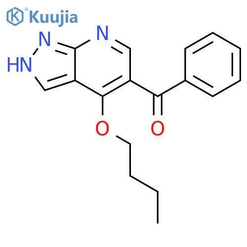 Methanone, (4-butoxy-1H-pyrazolo[3,4-b]pyridin-5-yl)phenyl- structure