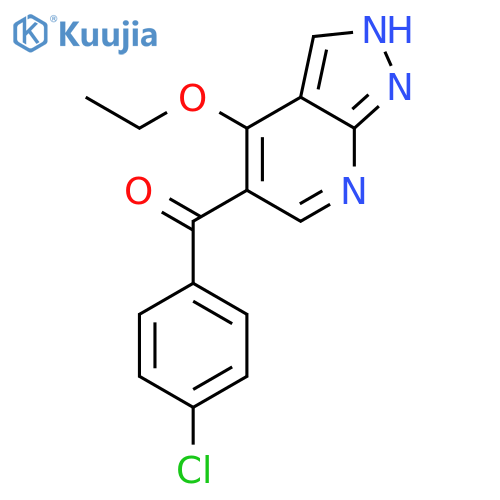 METHANONE, (4-CHLOROPHENYL)(4-ETHOXY-1H-PYRAZOLO[3,4-B]PYRIDIN-5-YL)- structure