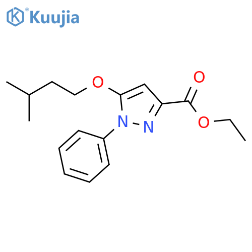 1H-Pyrazole-3-carboxylic acid, 5-(3-methylbutoxy)-1-phenyl-, ethyl ester structure