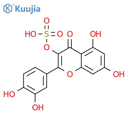 2-(3,4-dihydroxyphenyl)-5,7-dihydroxy-4-oxo-4H-chromen-3-yl hydrogen sulfate structure